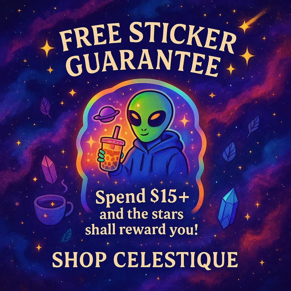 Not From Around Here Glitter Alien Sticker – Cosmic Vinyl Decal for Laptops, Water Bottles & Space Lovers