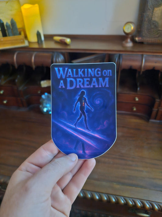 Walking on a Dream | Cosmic Chakra Vinyl Sticker | Spiritual Awakening Art | Third Eye Decal for Journals, Water Bottles & Altars