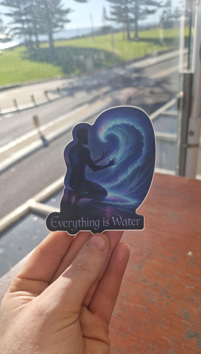 Water Is Everything Sticker – Ocean Lover Vinyl Decal for Water Bottles, Laptops & Surf Gear