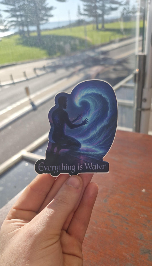 Water Is Everything Sticker – Ocean Lover Vinyl Decal for Water Bottles, Laptops & Surf Gear