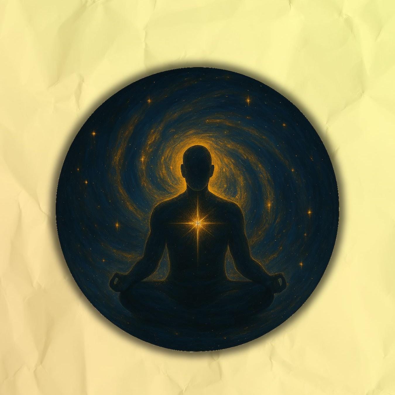 Matte Cosmic Meditation Sticker | Spiritual Vinyl Art for Journals, Laptops, Water Bottles | Sacred Geometry Sticker